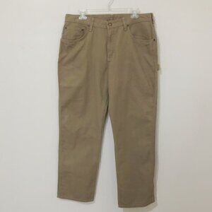 𝅺carhartt Khaki Relaxed Fit Canvas Carpenter Jeans